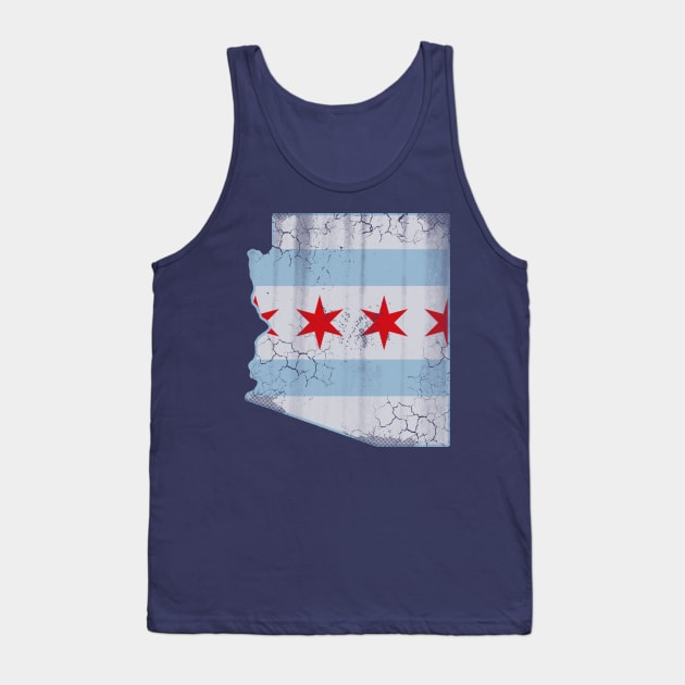 Arizona Chicago Map Flag Family Transplant Vacation Tank Top by E